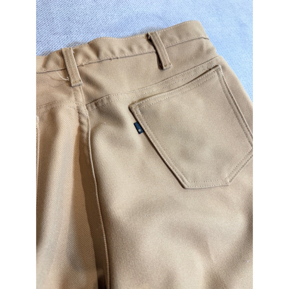 Levis Sta-Prest Black& Gold tab Slacks 35x30 Khaki Vintage Flare Trousers 517 - Picture 3 of 9